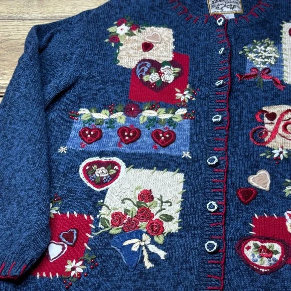 Women’s Vintage Heirloom Collectibles Cardigan Sweater Size XL - Picture 3 of 7